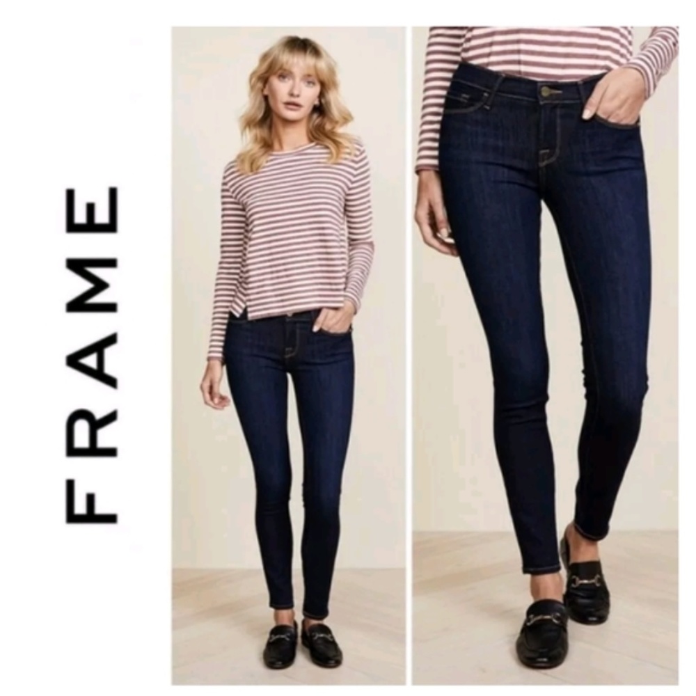 NEW FRAME Le Skinny de Jeanne Jeans Dame Dark Blue Stretch 24